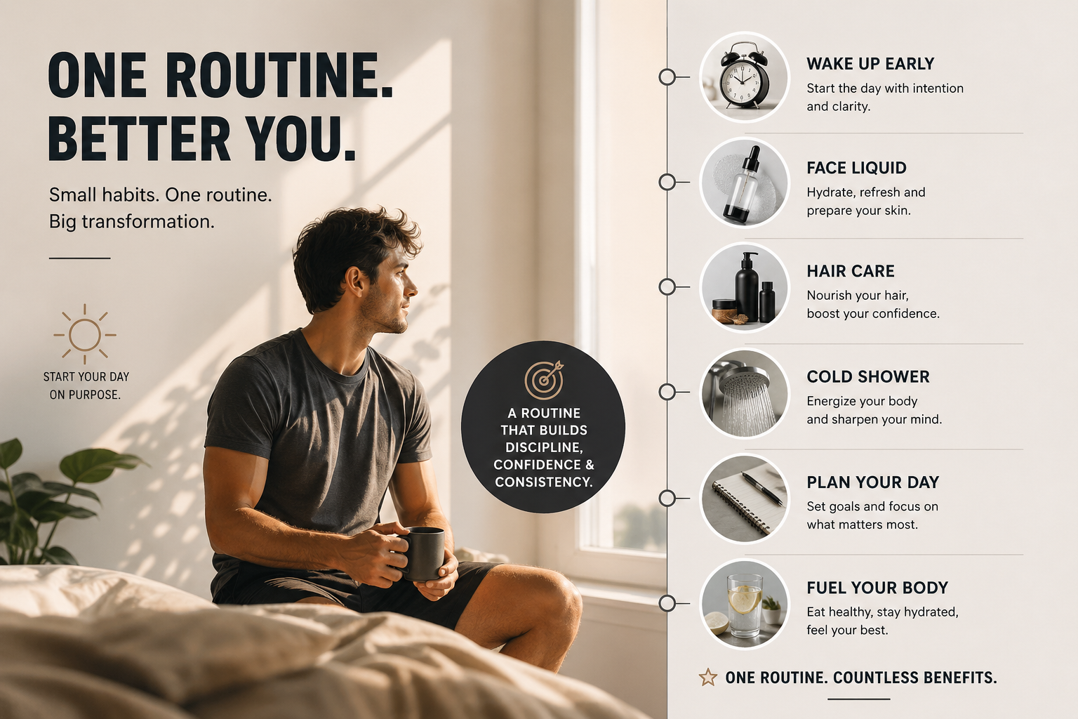 One Routine. Better You. Small habits. One routine. Big transformation.